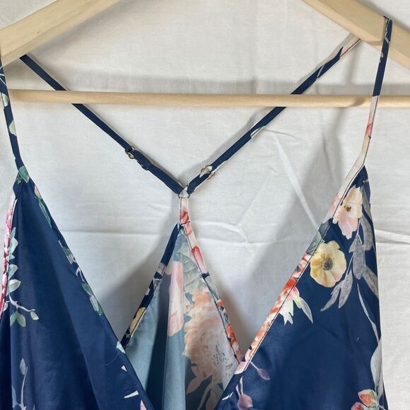 Anthropologie Flora Nikrooz Renata Luxury Lingerie Blue Floral Romper Sz… - Picture 6 of 11